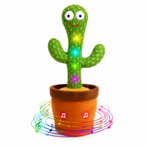 Dancing Tree Cactus Toy for Kids – Talking & Singing Plush Cactus with LED Lights, Voice Recording & USB Rechargeable Battery