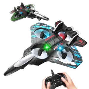 RechargeableRemote Control RC Planes for Kids, Aeroflash Colorful and RC Airplane Fighter Jet with Light,360° Flip Fighter Jet Toys, Stunt Roll, Airplane Toy for Rechargeable-Multi